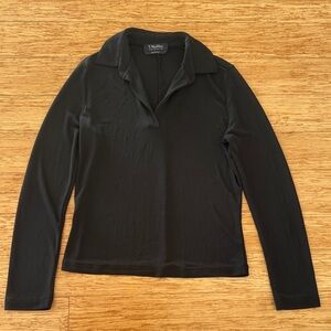 MaxMara Elegant Black open blouse without bottons